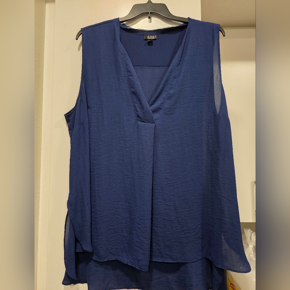 a.n.a Blue Sleeveless Tank Top
